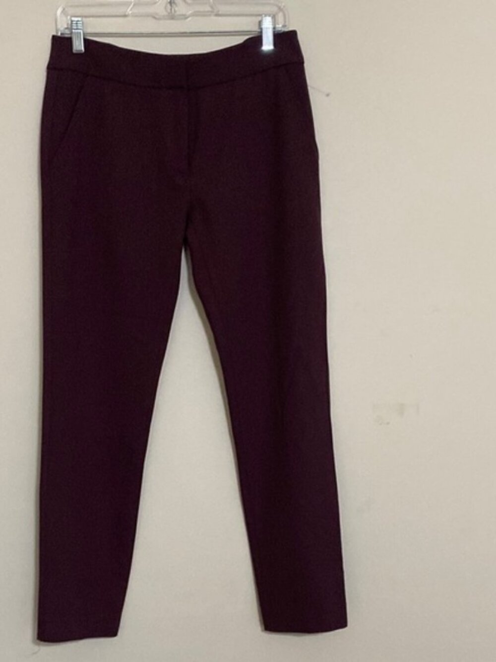 Maurizio Pecoraro Chic Burgundy Pants trouser pull on women 8 straight wool fall